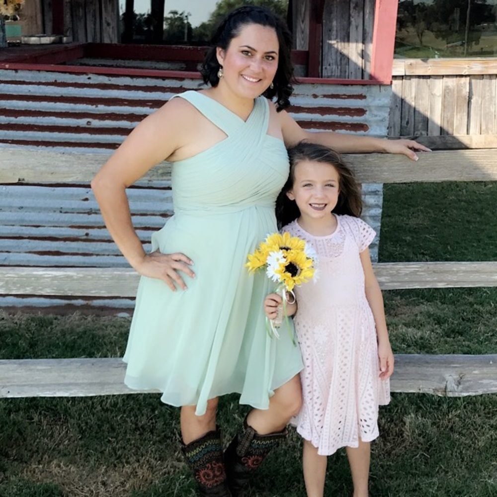 Azazie dress dusty sage